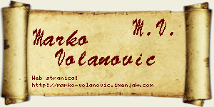 Marko Volanović vizit kartica